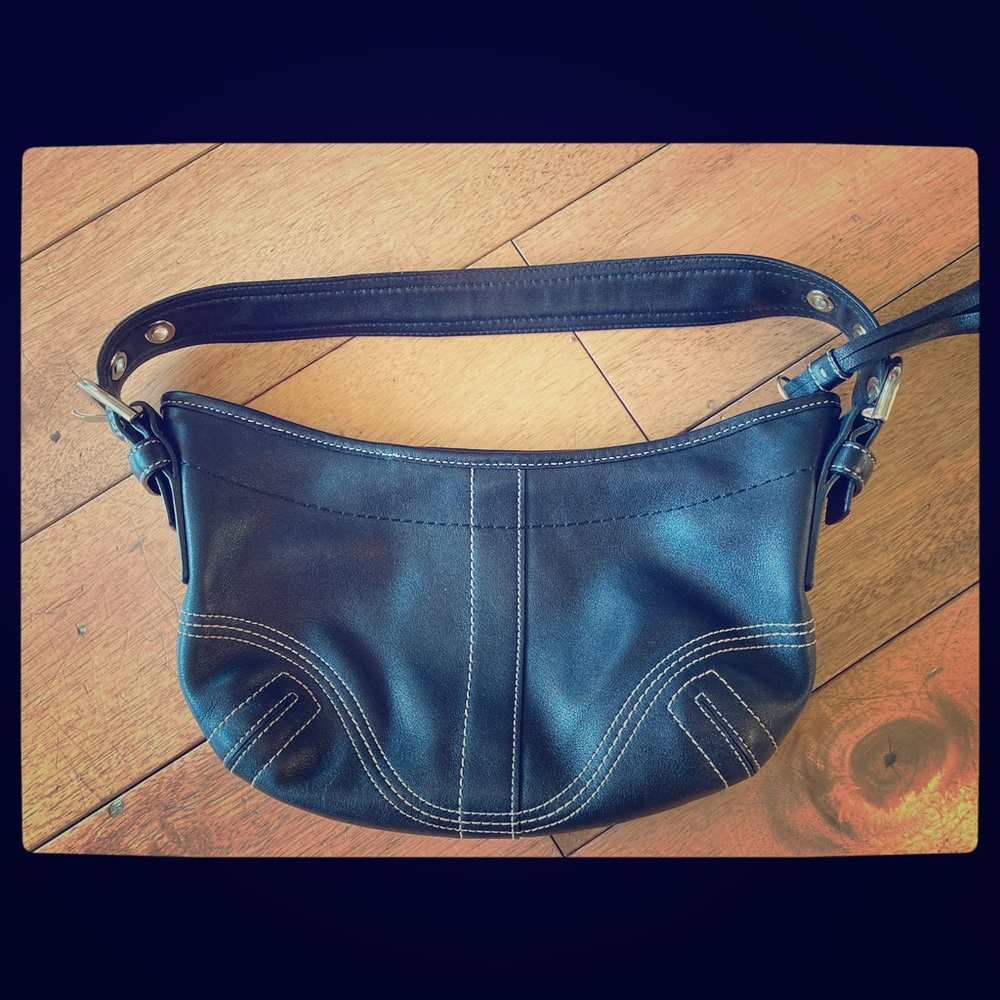 Coach Black Leather Shoulder Purse